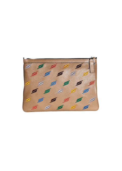 Zoe Pouch Embroidery in Nude