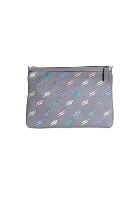 Zoe Pouch Embroidery in Grey