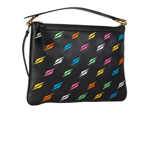 Zoe Pouch Embroidery in Black