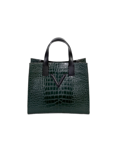 Medium V Tote Croco Green