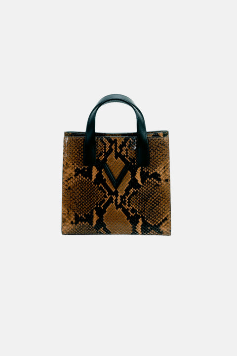 Mini V Tote Python Havane