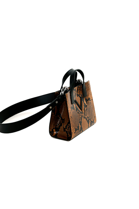 Mini V Tote Python Havane