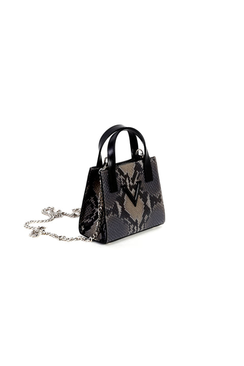 Micro V Tote Python Grey