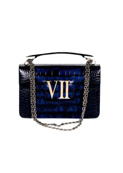 Mini VII Croco Blue Black Silver
