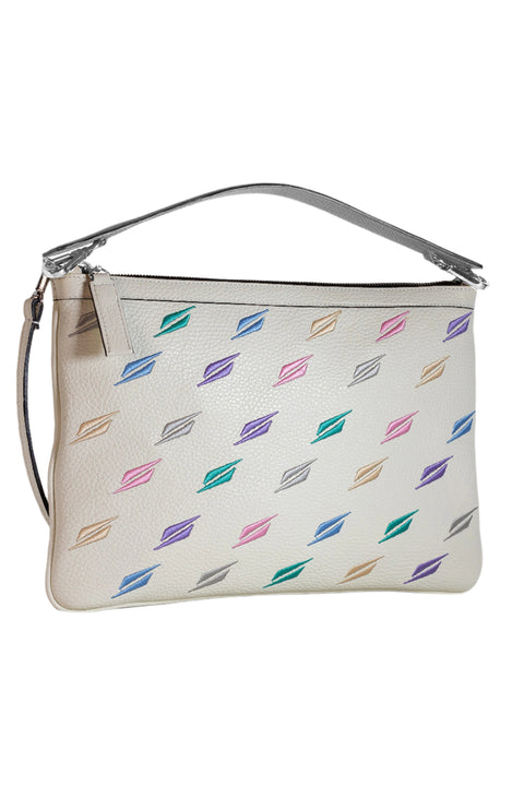 Zoe Pouch Embroidery in White