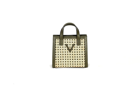 Mini Tote Straw Olive - LINA BRAX-Straw