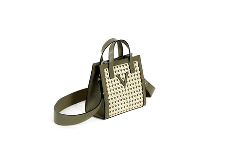 Mini Tote Straw Olive - LINA BRAX-Straw