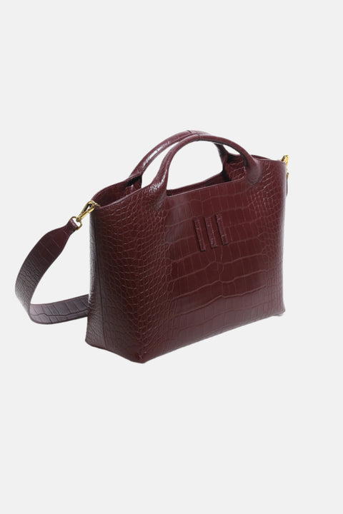 BIG TOTE III BURGUNDY CROCO