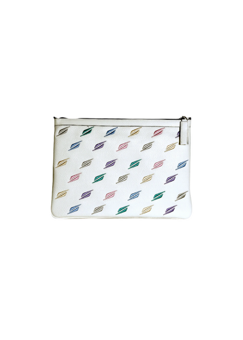 Zoe Pouch Embroidery in White