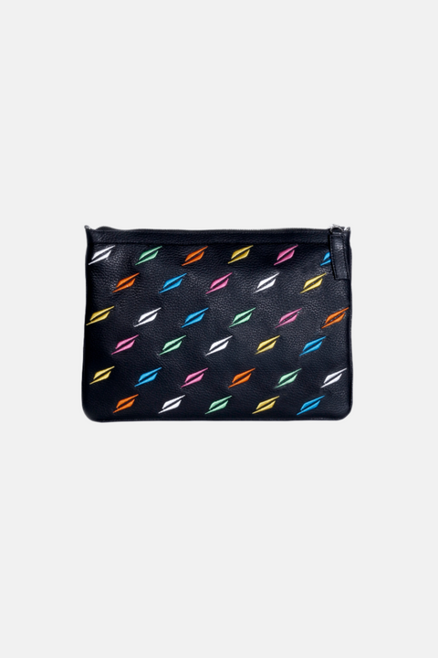 Zoe Pouch Embroidery in Black