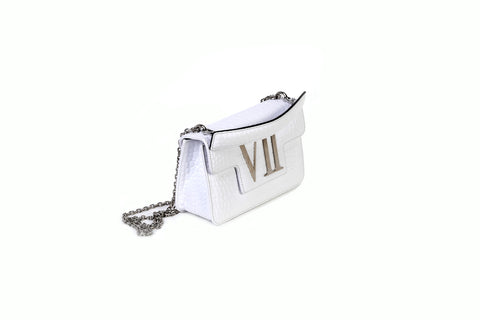 Mini VII Croco White Silver