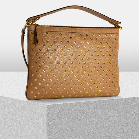 Zoe Pouch Nude with Studs